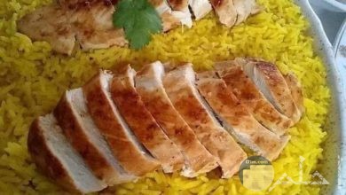 صورة ارز بسمتي مع قطع اللحم