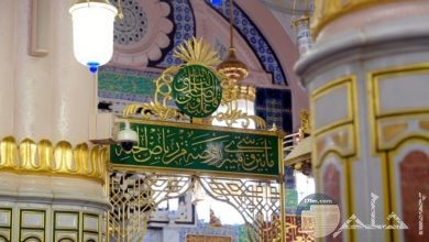 منبر المسجد النبوى الشريف و الروضة الخضراء.